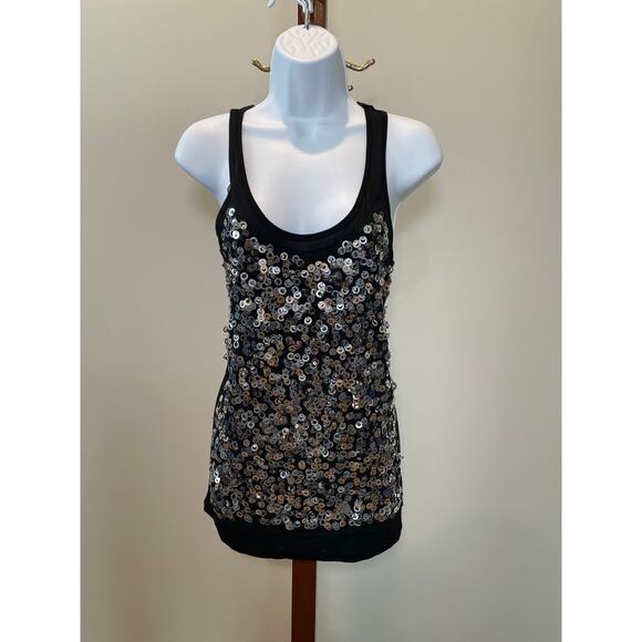 MICHAEL Michael Kors Tops - Michael Kors Sleeveless Top – Black with Silver Sequin Detail – Size M